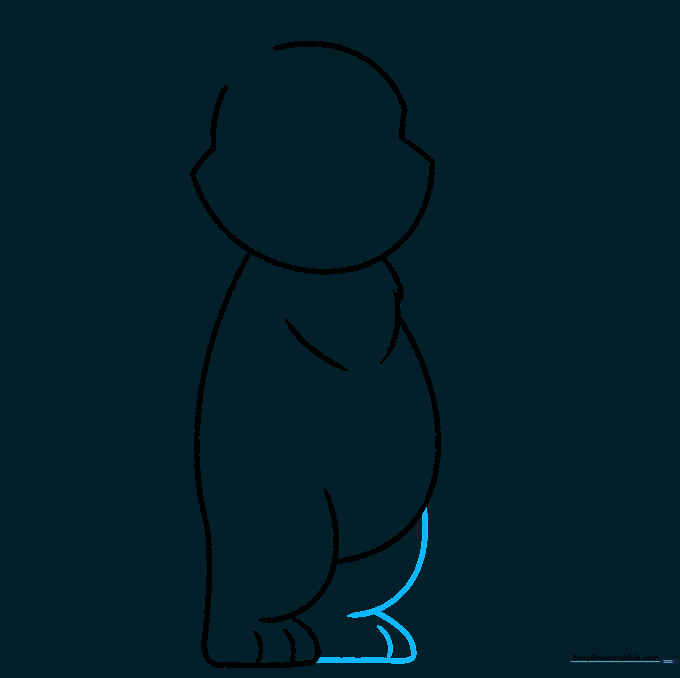Adding the second rear leg to the bear's body.