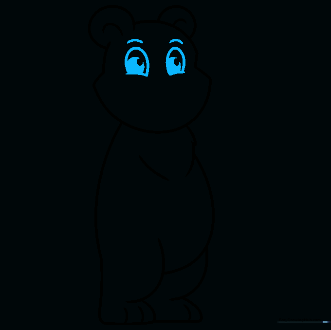 Adding expressive eyes and eyebrows to the bear's face.