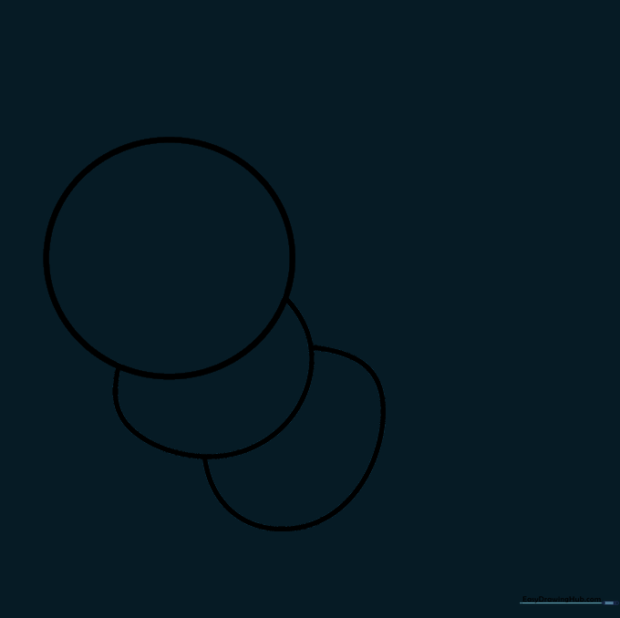 The caterpillar outline after erasing internal overlapping lines to show a smooth, segmented shape.