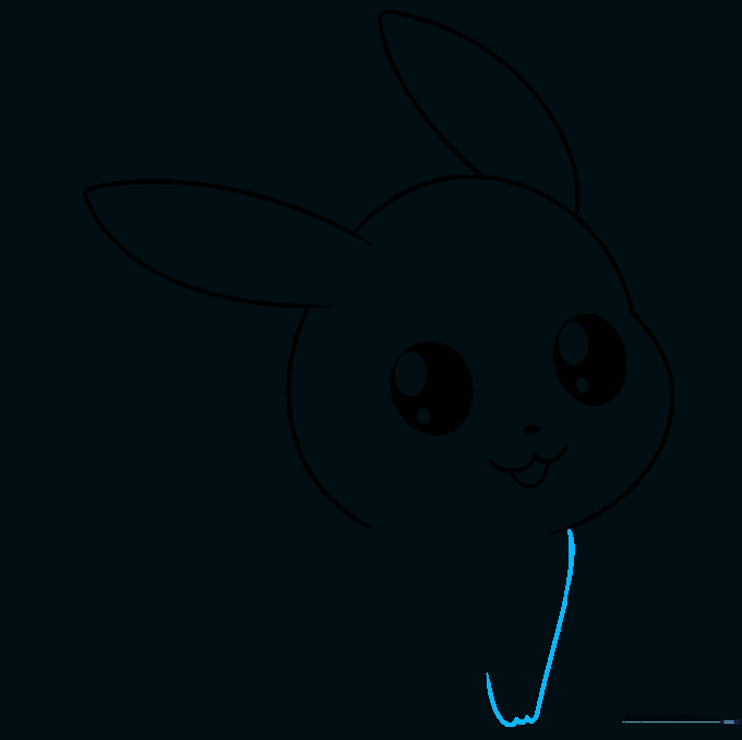 Pikachu arm and hand sketch with three small rounded fingers.