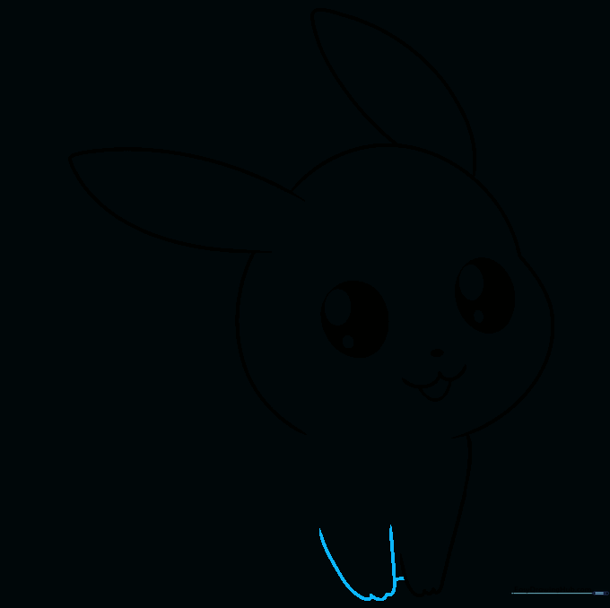 Pikachu leg and foot sketch showing the connection to the body.