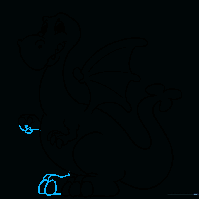 Finalizing the dragon's hands and feet with clear claw details.