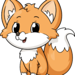 A friendly, colorful cartoon fox illustration.