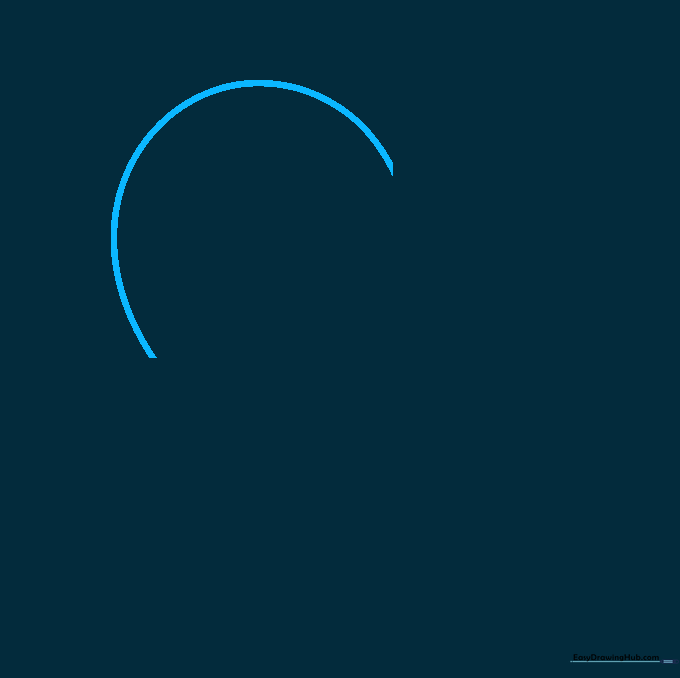 A single curved line forming the top left lobe of a heart shape on a white background.