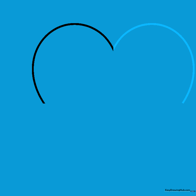 Two symmetrical curved lines forming the top lobes of a heart.