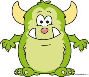 A colorful, friendly cartoon monster illustration for kids.