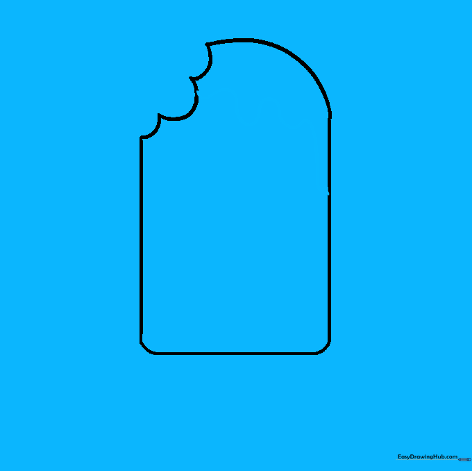 A wavy line added to the side of the popsicle to represent melting syrup.