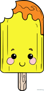 A bright, colorful, and cute popsicle character illustration.