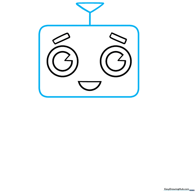 Robot head outline with a triangular antenna on top.