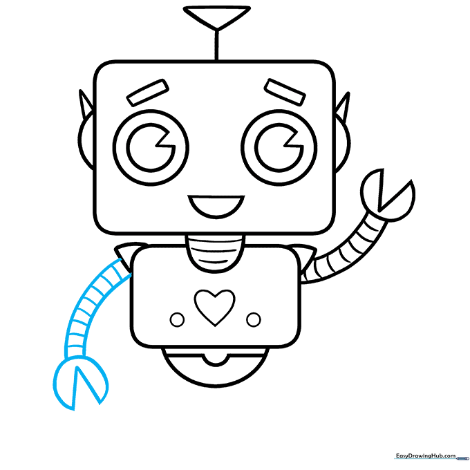 Robot with both arms attached and claw hands.