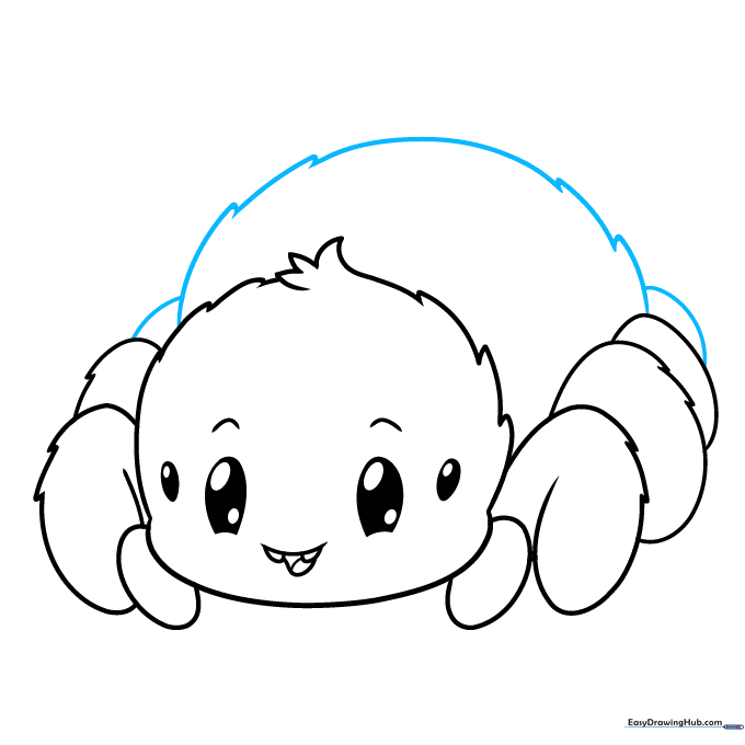 Spider outline with the large abdomen and final legs added.