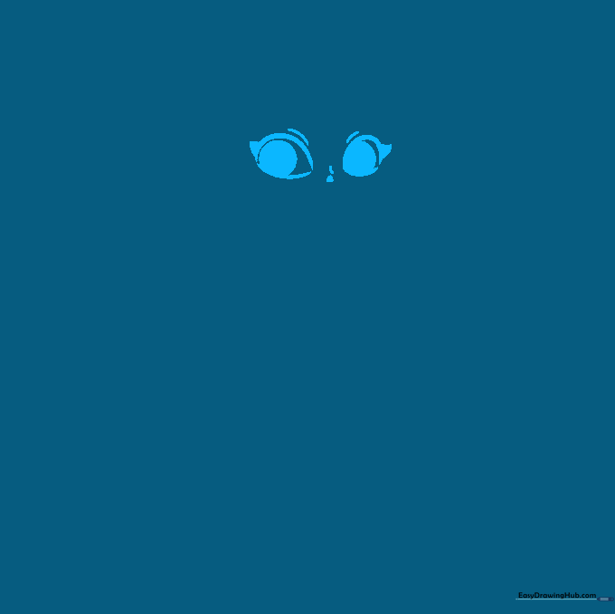 Close-up sketch of almond-shaped eyes and a small nose for a cute zombie character.