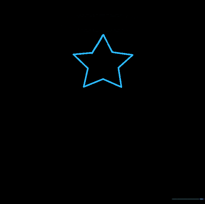 A five-pointed star centered on the front of the trophy cup.