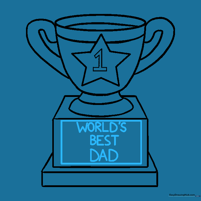 A plaque on the trophy base with the text 'WORLD'S BEST DAD' written inside.