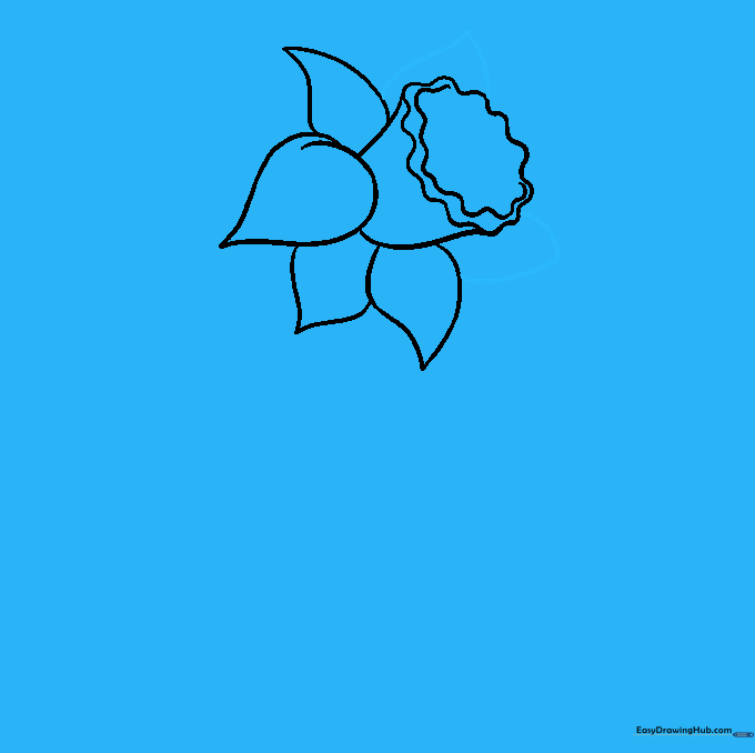 Sketching background petals to add depth and dimension to the flower.