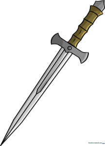 A vibrant, finished illustration of a fantasy dagger, perfect for inspiration.