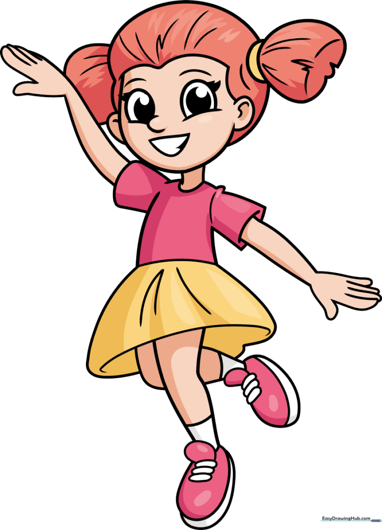 A vibrant, finished illustration of a girl dancing, used as the tutorial cover.