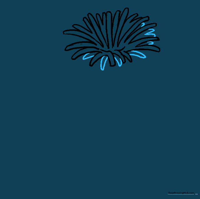 Adding final detail petals to fill in the gaps and complete the dandelion flower head.