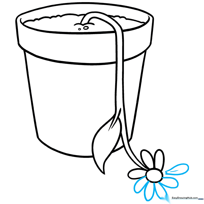 Adding a final zig-zag petal edge to complete the wilting flower design.