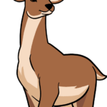 A completed, colorful illustration of a deer standing in a forest setting.