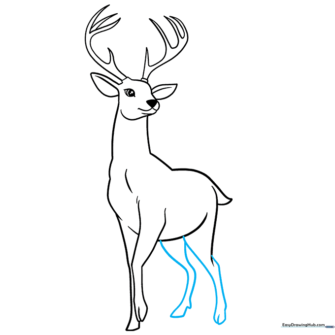 Finalizing the rear legs with dewclaw details.