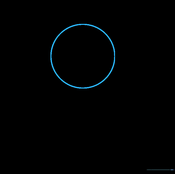 A simple pencil-drawn circle representing the base shape of a demon's head.