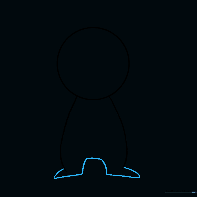 The lower body section closed off with rounded feet at the base.