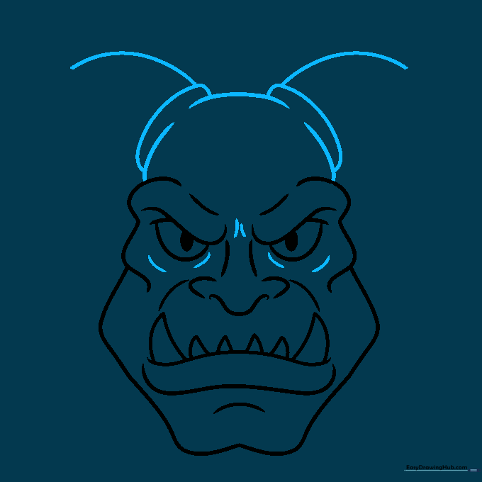 Adding cranial dome and side details to the demon head.