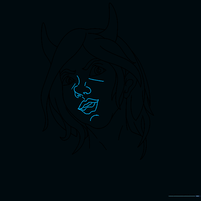 Adding the nose, mouth, and under-eye details to the face.