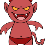 A colorful, finished cartoon demon character illustration.