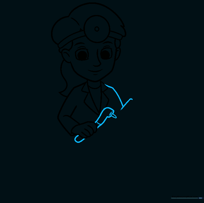 Detailing a dental tool held in the character's hand.