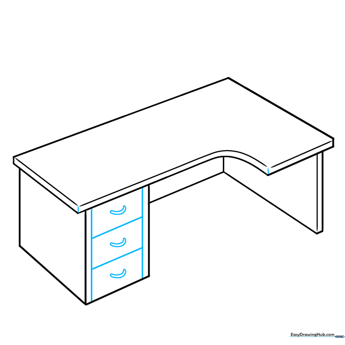 Adding small C-shaped handles to the desk drawers.