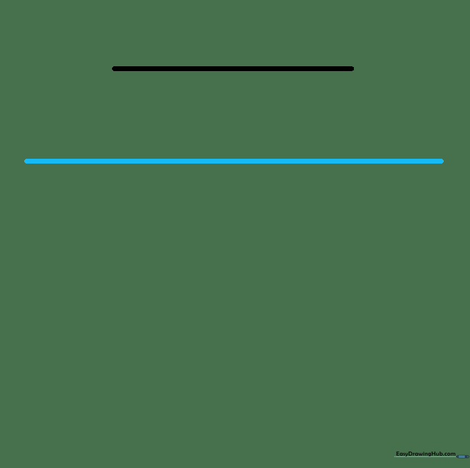 Two parallel horizontal lines of different lengths, forming the diamond's top section.