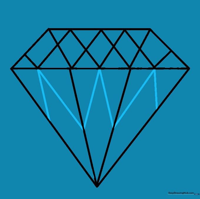 Adding additional geometric lines to the lower facets for more detail.