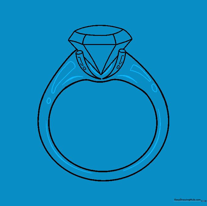 Adding final decorative details to the ring band and setting.