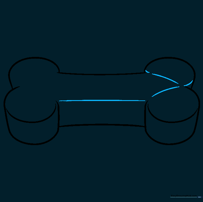 Drawing showing the central line added to the biscuit for 3D effect.