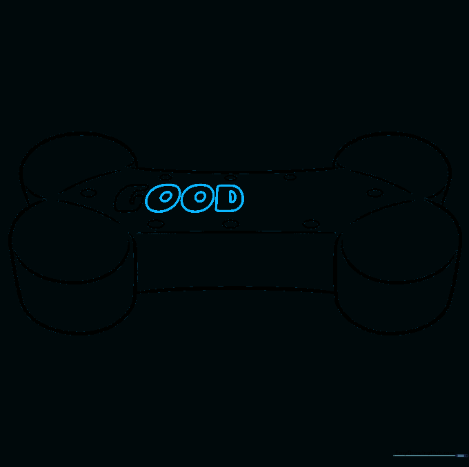 Drawing showing the letters GOOD added to the biscuit.