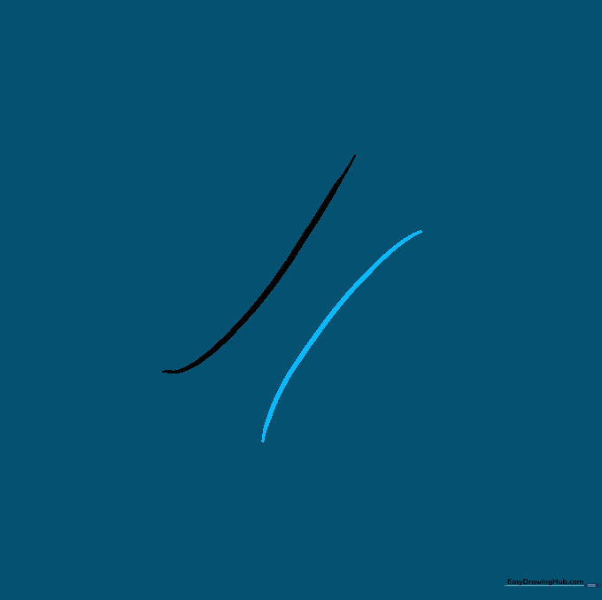 Two parallel curved lines forming the elongated center shaft of the bone.