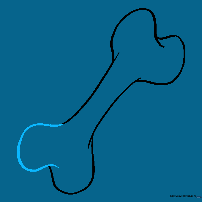 The full outline of the dog bone is now complete.