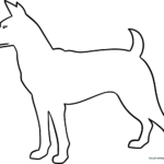 A friendly cartoon dog outline, perfect for kids to color and customize.