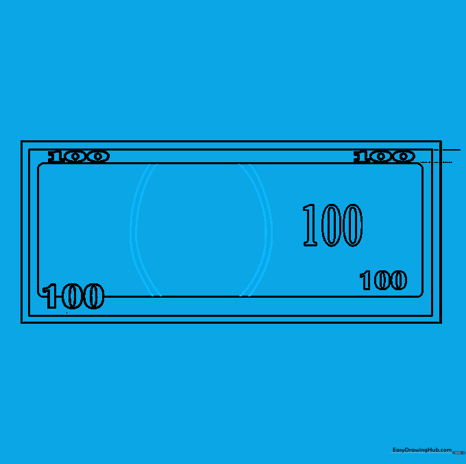Curved parallel lines resembling parentheses added to the inner section of the bill design.