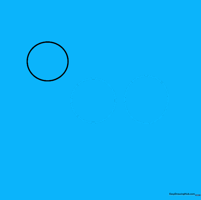Two circles added below the head circle to outline the donkey's shoulder and hip structure.