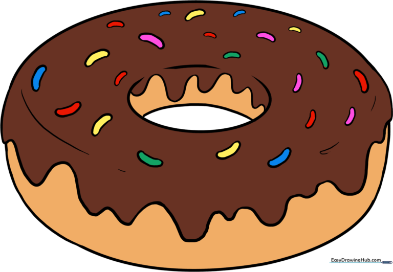 A colorful, finished donut drawing with bright icing and sprinkles, serving as the featured project image.