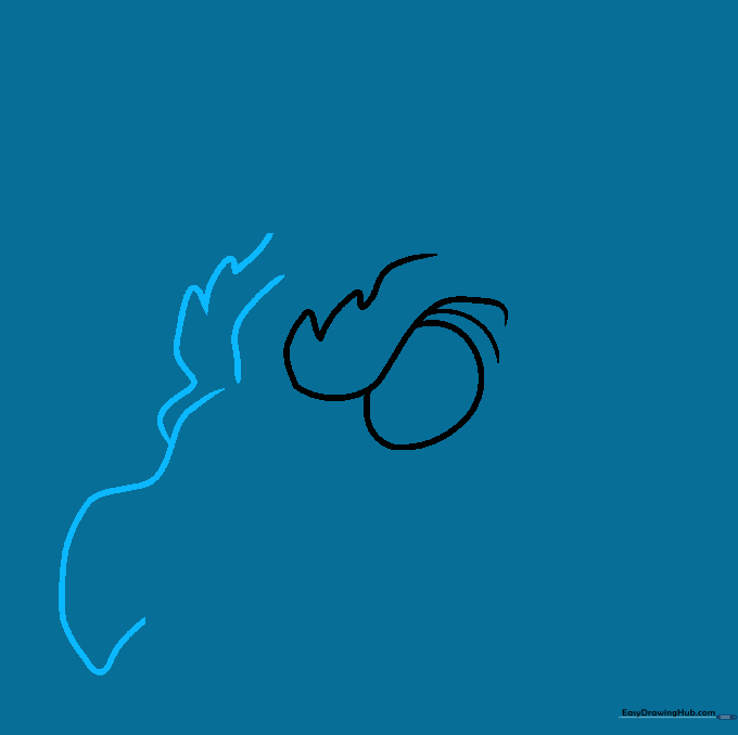 Drawing the dragon snout and upper jaw structure