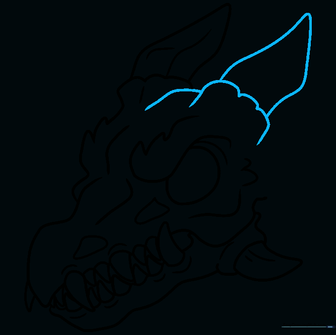 Adding the second horn to complete the skull silhouette