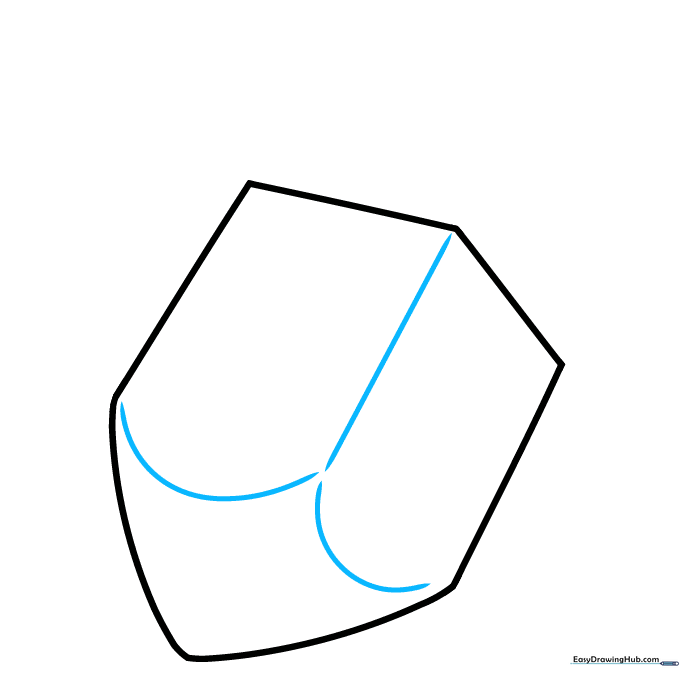Adding a center line and bottom curves to the dreidel to create a three-dimensional effect.