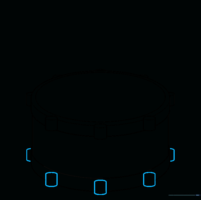 Adding matching cylindrical lugs to the bottom rim of the drum.