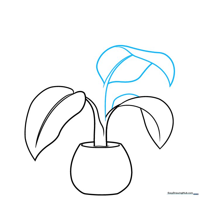 Adding a curved line to the leaf to create a folded, three-dimensional appearance.