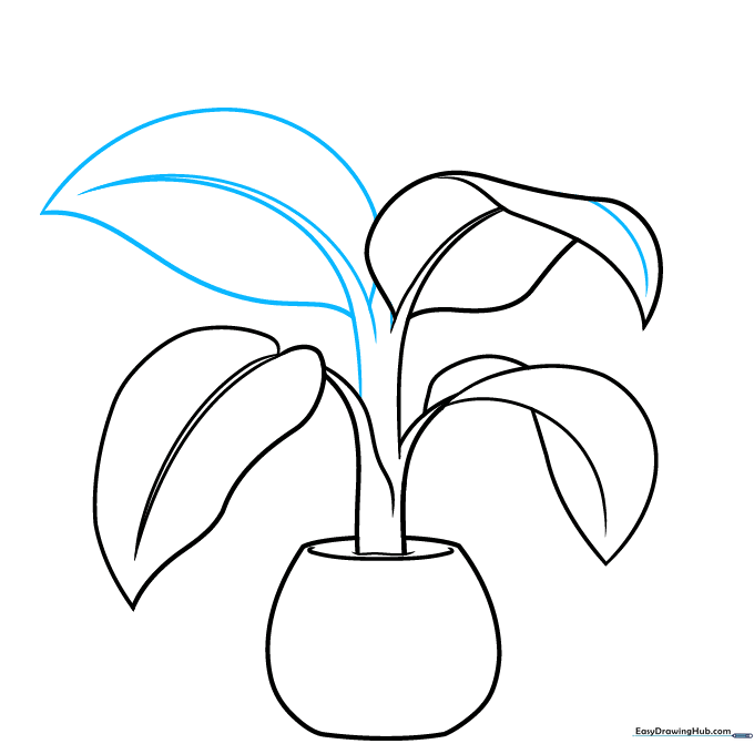 Refining the leaf edges with sharp points and adding a central vein.