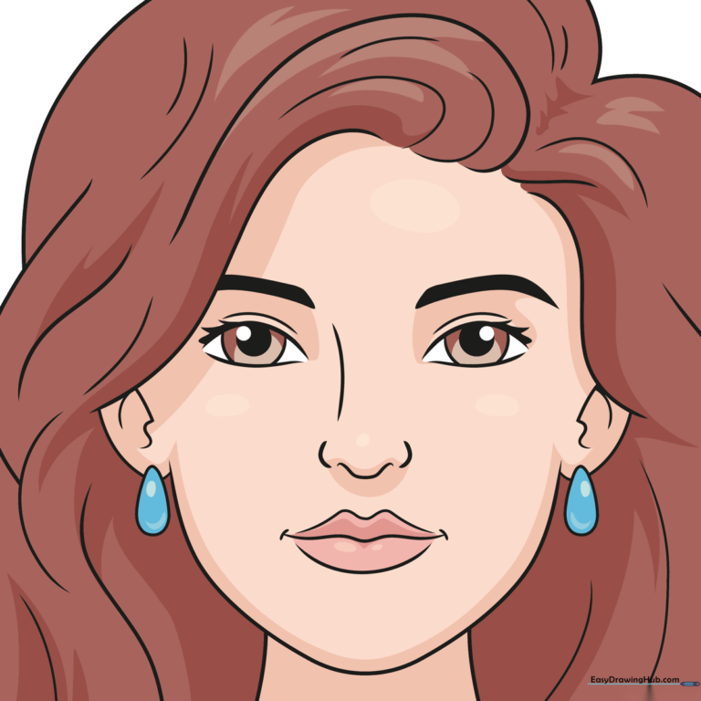 Finished, colorful face portrait illustration for art inspiration.